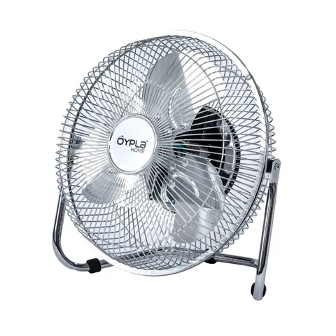 BOXED OYPLA 9" INCH CHROME FLOOR STANDING FAN
