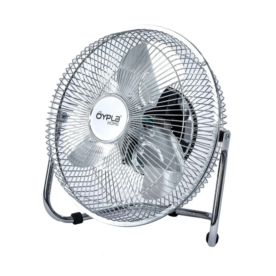 BOXED OYPLA 9" INCH CHROME FLOOR STANDING FAN