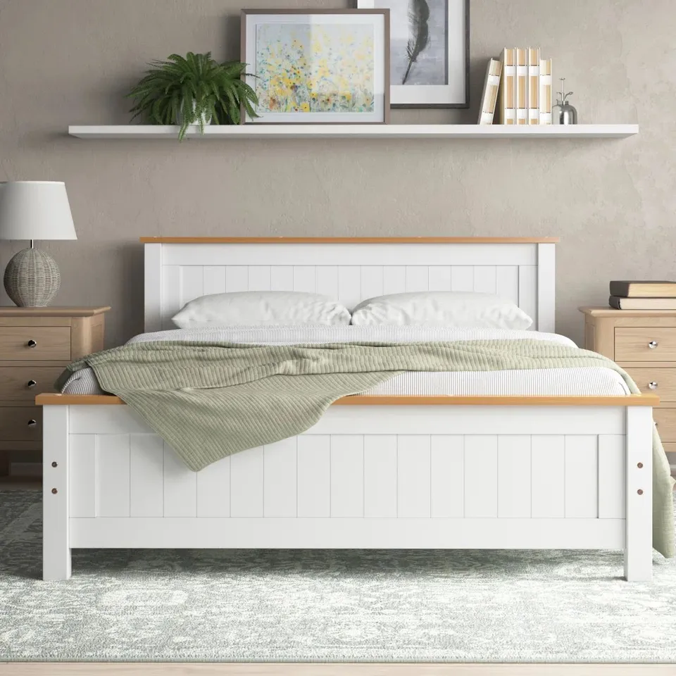 BOXED ISADORA DOUBLE BEDFRAME WHITE -2 BOXES-