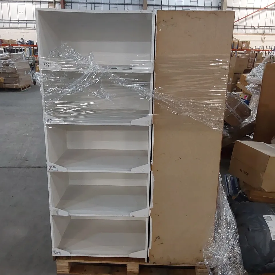 PALLET OF 5 WOODEN SHOP DISPLAY SHELVING UNITS