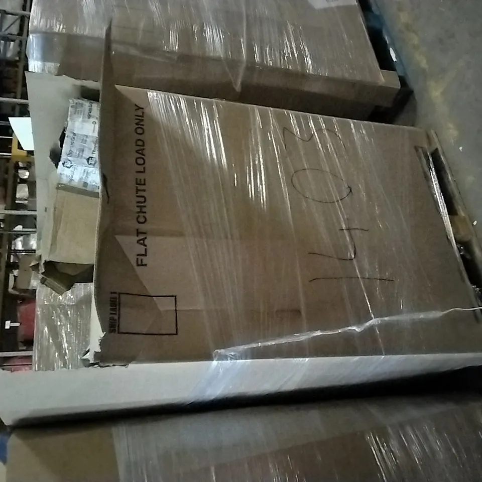 PALLET OF ASSORTED ITEMS INCLUDING BED RAIL GUARD, EAQ FENCE, FLAT PANEL TV WALL MOUNT, COMFURNI BABY SWING SET, HYPER EDEN BABY'S PLAY PEN, AIFEEL STAND MIXER