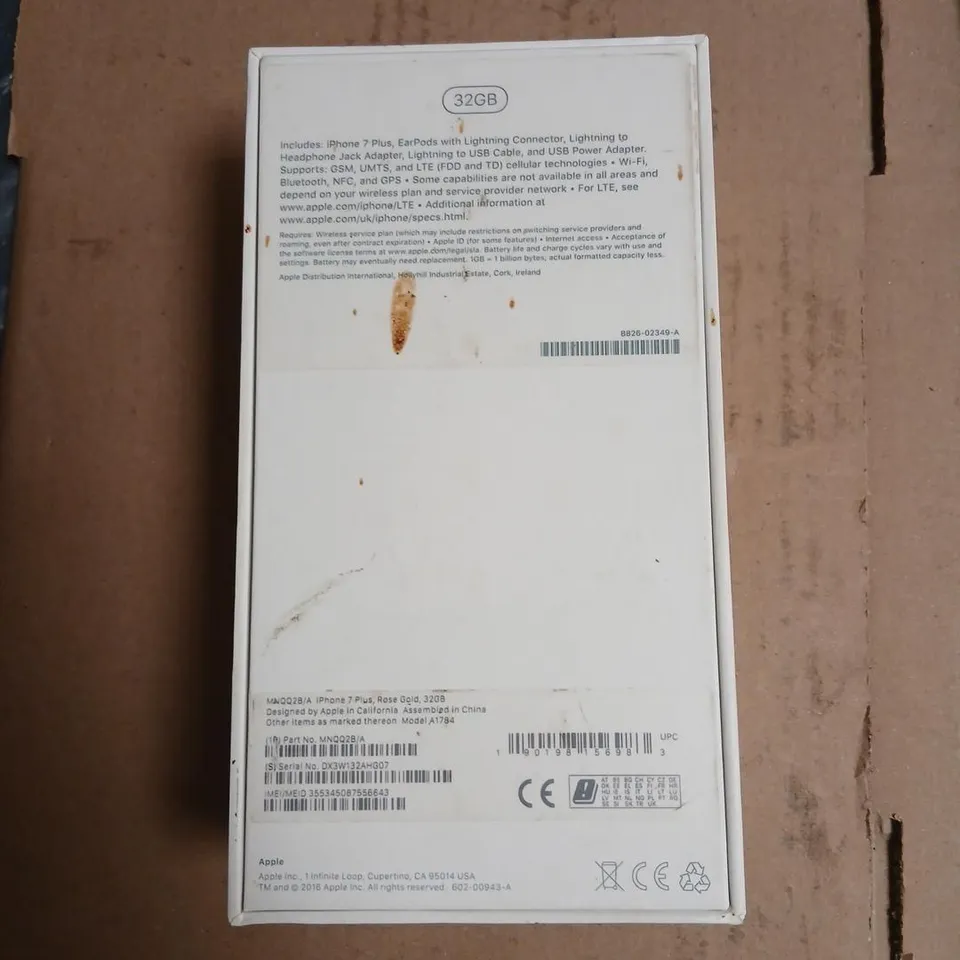 APPLE IPHONE 7 PLUS 32GB ROSE GOLD – BOXED