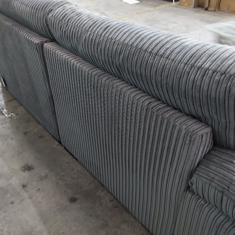 DESIGNER THREE SEATER SOFA GREY JUMBO CHORD