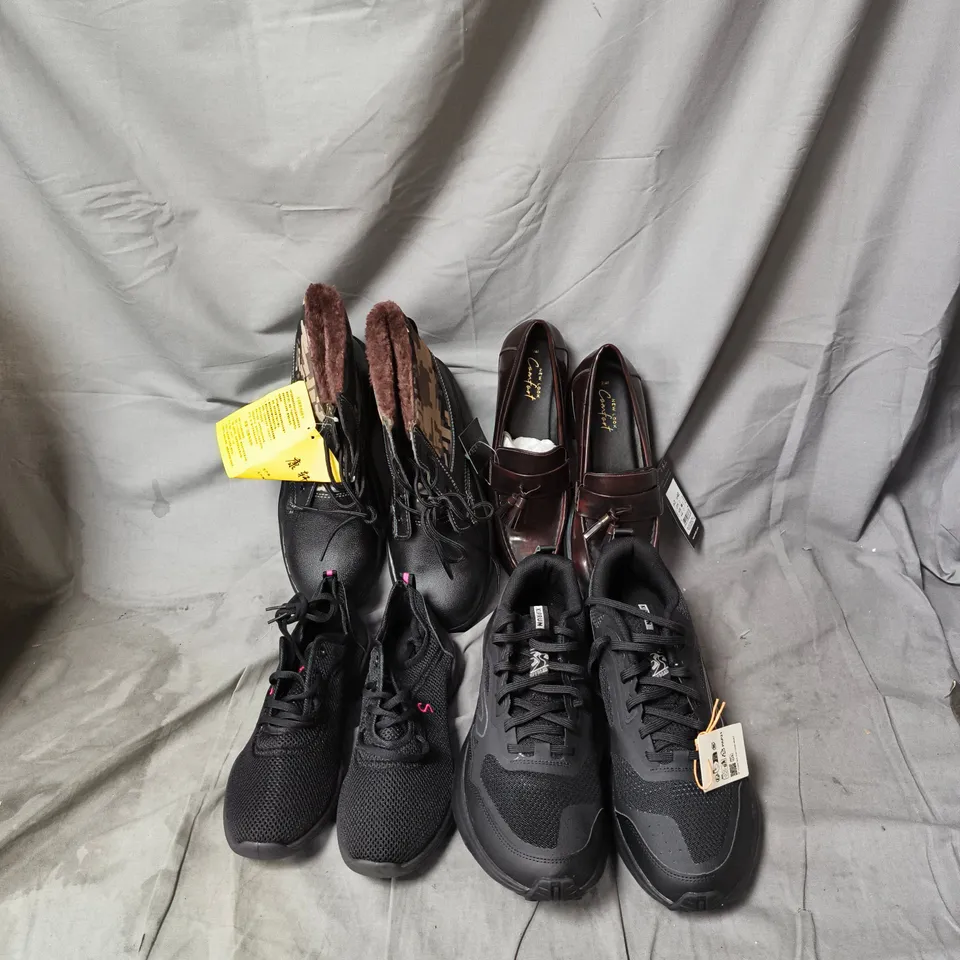 BOX OF APPROXIMATELY 8 ASSORTED FOOTWEAR ITEMS OF VARIOUS STYLES, SIZES AND COLOURS