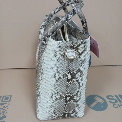 LA MAREY SNAKESKIN LEATHER TOTE BAG 