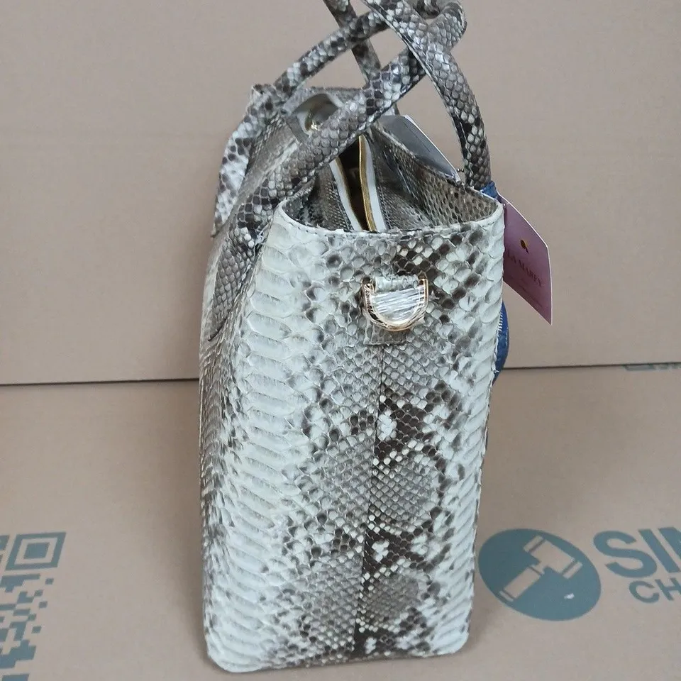 LA MAREY SNAKESKIN LEATHER TOTE BAG 