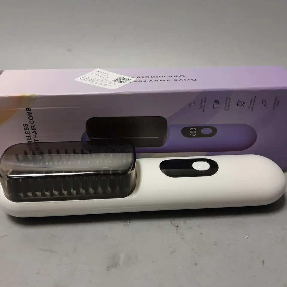 BOXED WIRELESS STRAIGHT HAIR COMB IN WHITE 