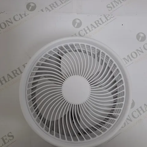 BOXED BELL & HOWELL RECHARGEABLE EXTENDABLE DESK & FLOOR FAN, WHITE