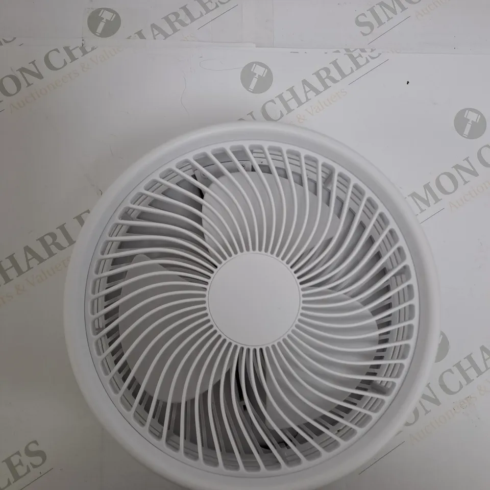 BOXED BELL & HOWELL RECHARGEABLE EXTENDABLE DESK & FLOOR FAN, WHITE