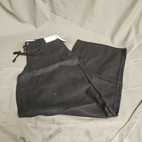 HOLLISTER SUPER BAGGY LINEN BLEND PANTS IN BLACK SIZE XS