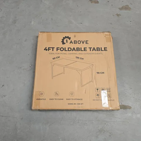 BOXED 4FT FOLDABLE TABLE β GREY SPECKLED TOP, OUTDOOR/GARDEN FURNITURE