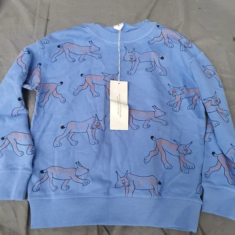 ARKET ANIMAL PRINT SWEATER IN NAVY - UK 6-8Y