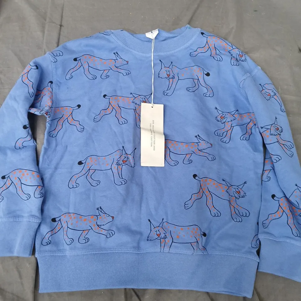 ARKET ANIMAL PRINT SWEATER IN NAVY - UK 6-8Y