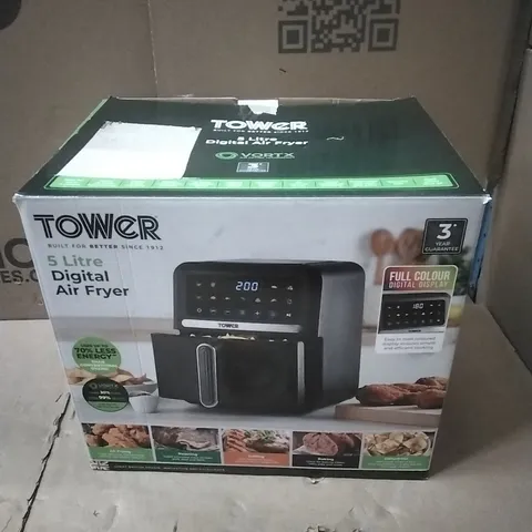 TOWER T17186 VORTEX 5L AIR FRYER WITH DIGITAL COLOUR DISPLAY