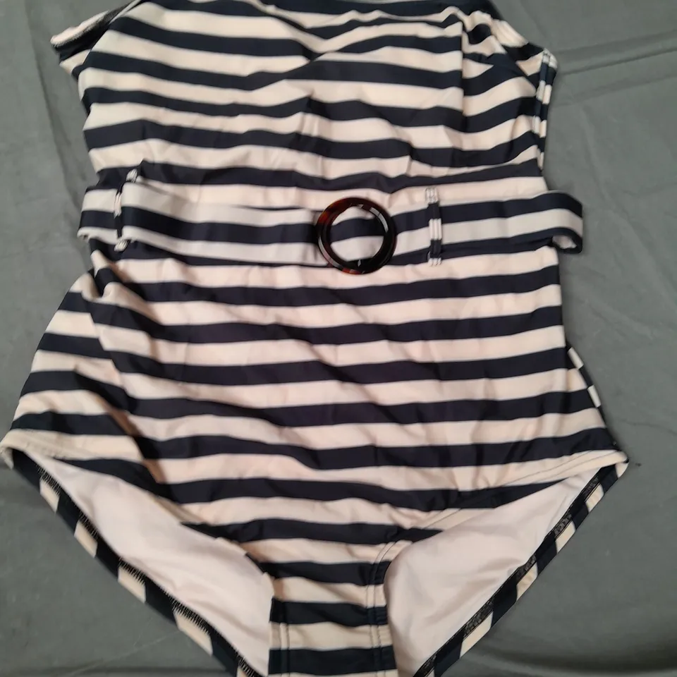 JOANIE FONDA STRIPE ONE PIECE SWIM SUIT - UK L