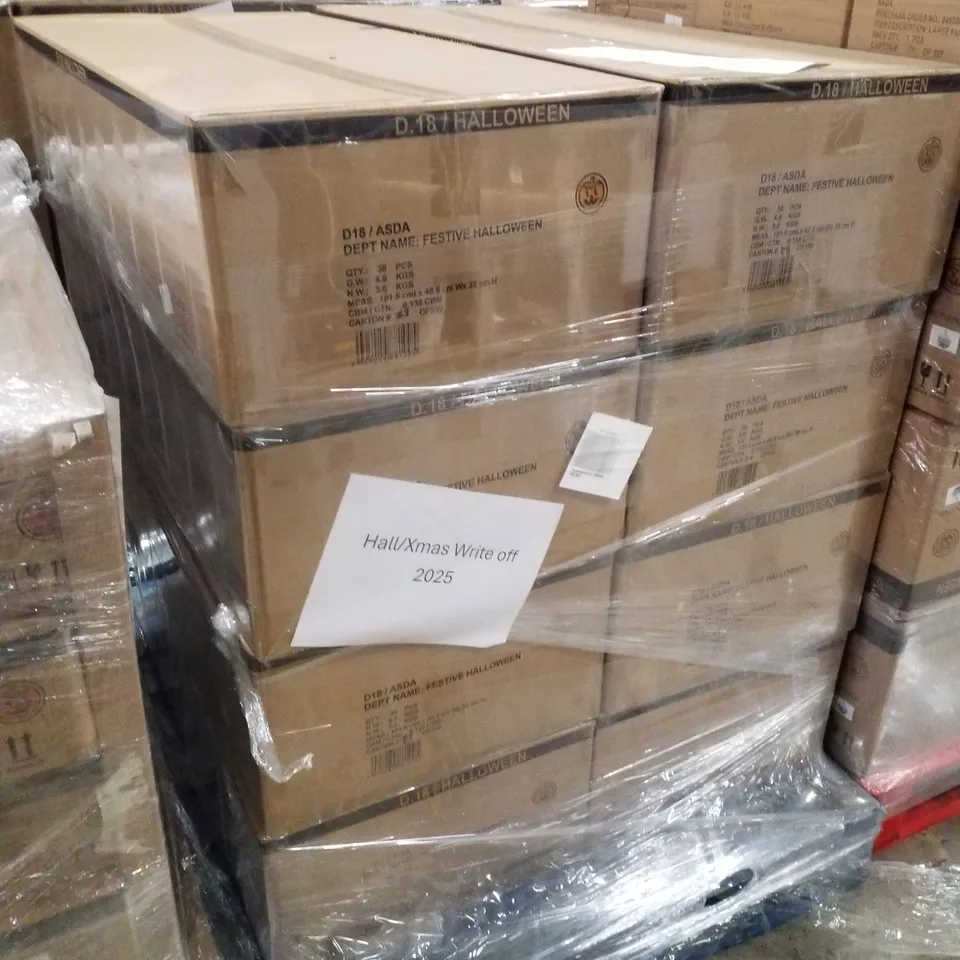 PALLET CONTAINING 8 BOXES OF BRAND NEW PLASTIC HALLOWEEN KIDS WEAPONS