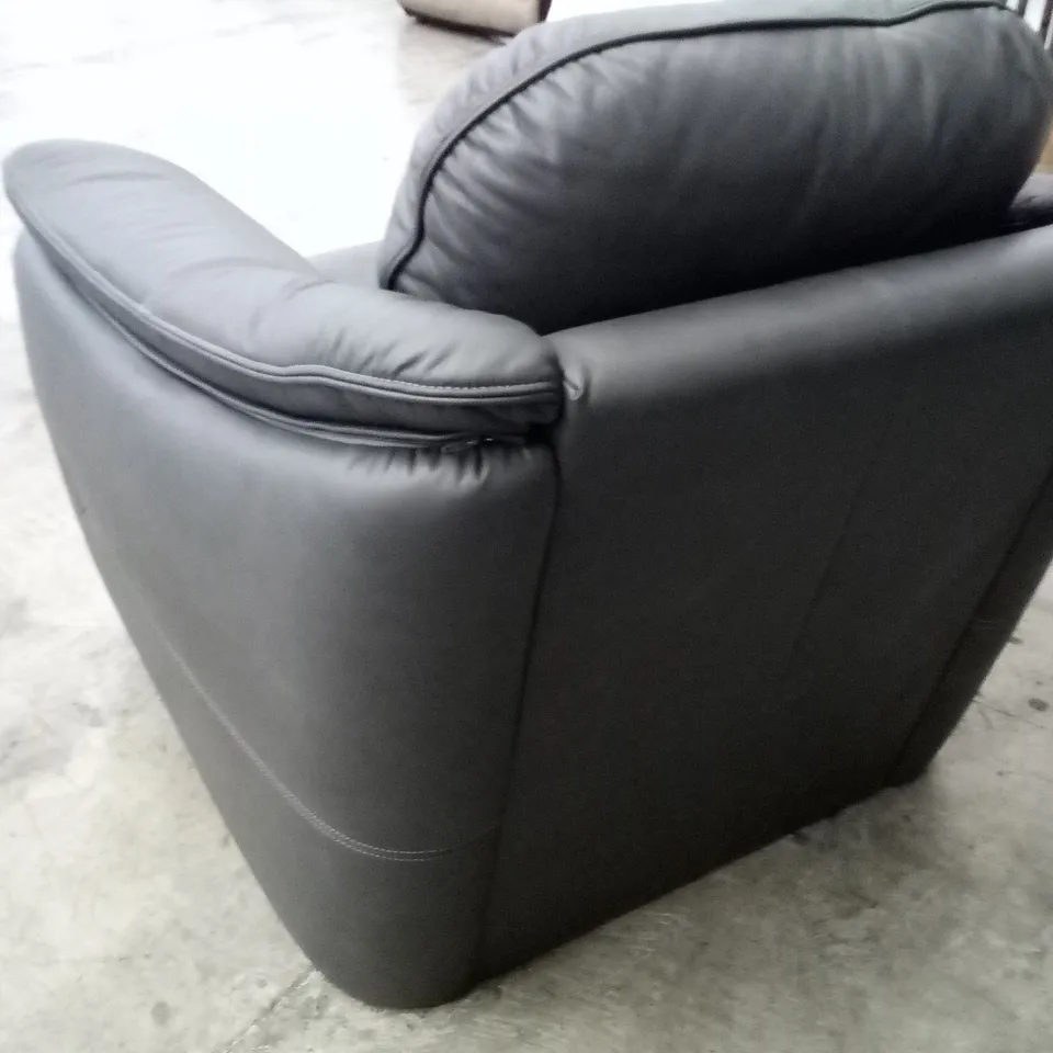 DESIGNER G PLAN  JACKSON CHAIR - CAMBRIDGE PETROL BLUE LEATHER 