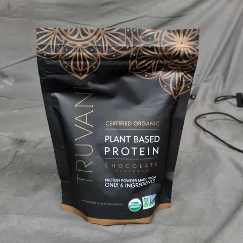 TRUVANI PLANT-BASED PROTEIN POWDER – CHOCOLATE, CERTIFIED ORGANIC, 335 G (11.6 OZ)