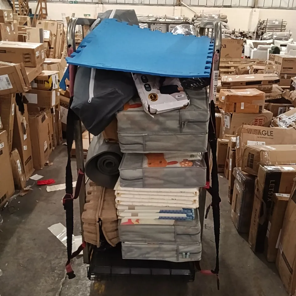 CAGE OF ASSORTED HOUSEHOLD GOODS AND PRODUCTS - CAGE NOT INCLUDED 