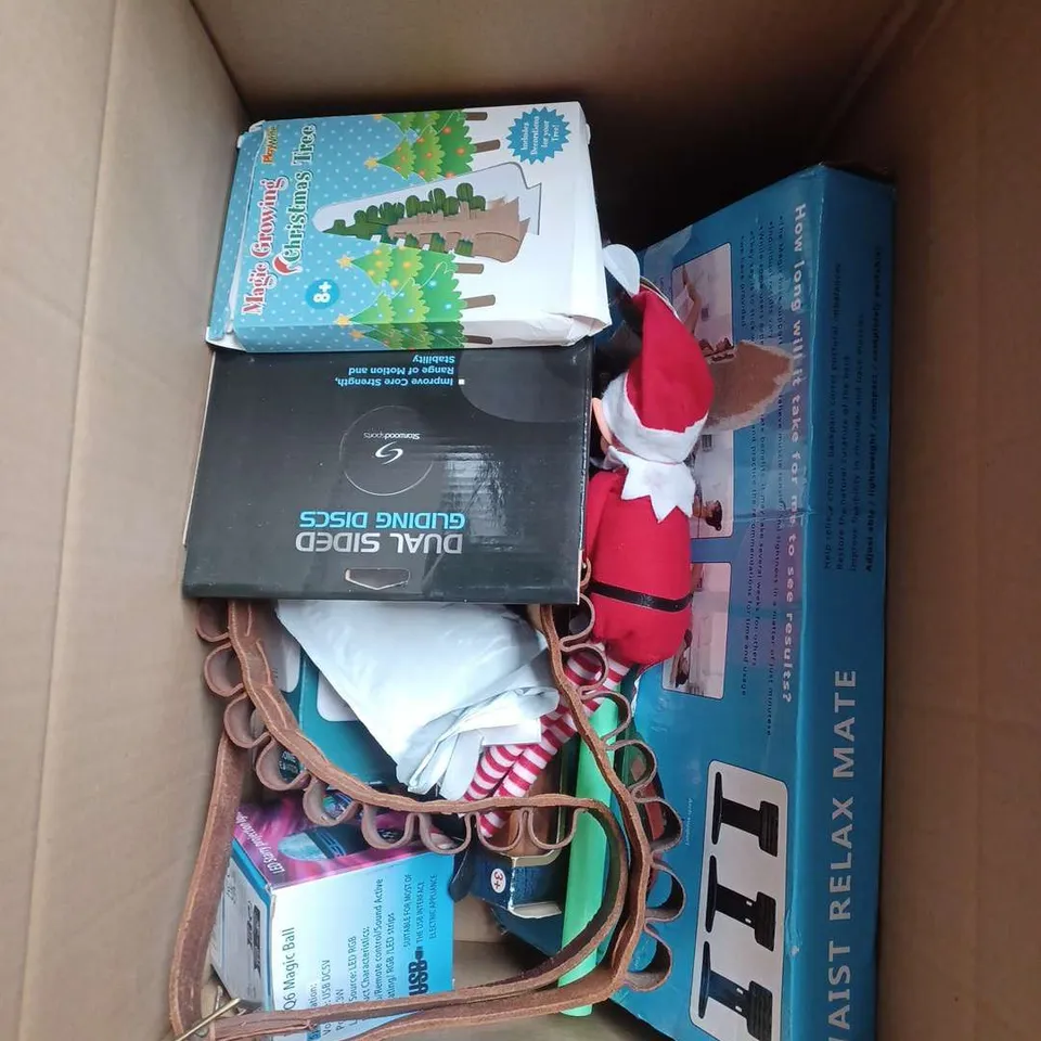 BOX OF APPROX 15 ASSORTED TOYS AND GAMES TO INCLUDE - SOUNDS FISHY GAME - GIOTECH WIRELESS WX4 CONTROLLER - LOVE & SNUGGLES RAINBOW PLUSHIE - ETC