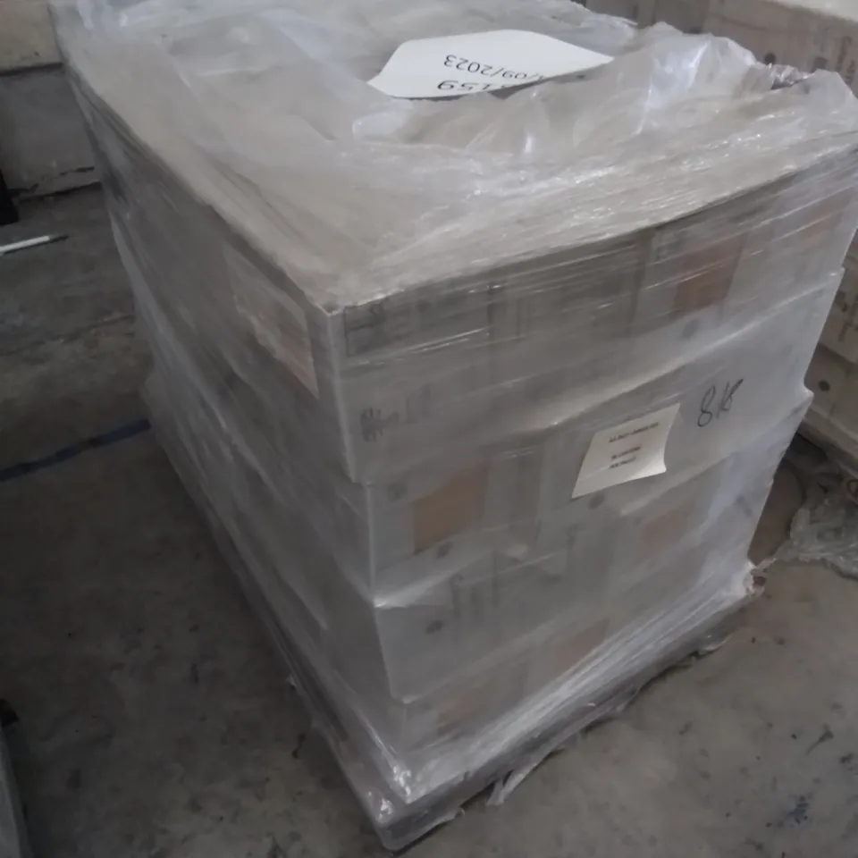 PALLET TO CONTAIN APPROX. 96 X PACKS OF JOHNSON BRAND NEW ASTUCE COLLECTION MAISON TILES IN MAT JAUNE SERIN - 25 TILES PER PACK // SIZE: 197 X 197 X 6.5mm