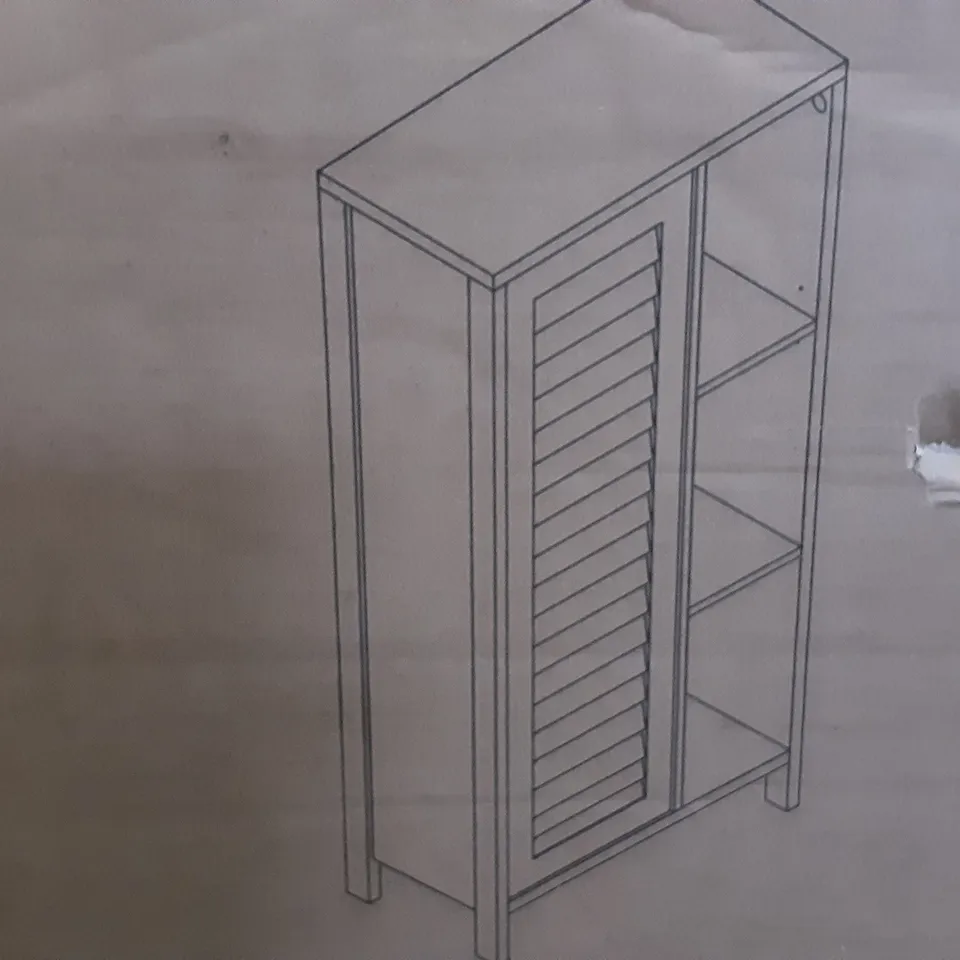 BOXED LOUVRE CONSOLE UNIT IN WHITE