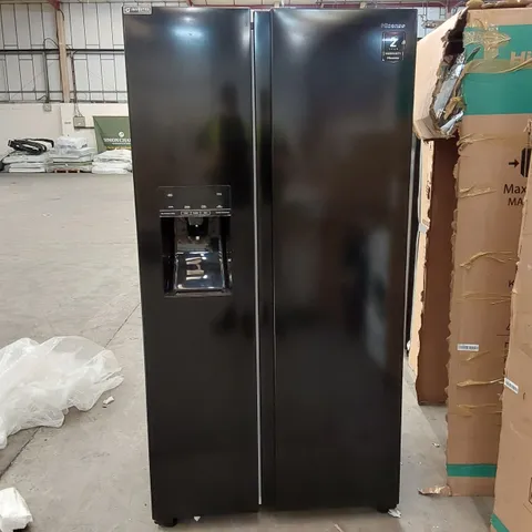 HISENSE RS694N4TBE FREESTANDING AMERICAN SIDE - BY - SIDE DOOR AMERICAN FRIDGE FREEZER 562L, BLACK, WITH NON-PLUMBED WATER AND ICE DISPENSER, BLACK, 91 × 178.65 × 68.9 CM (W×H×D) [ENERGY CLASS E]