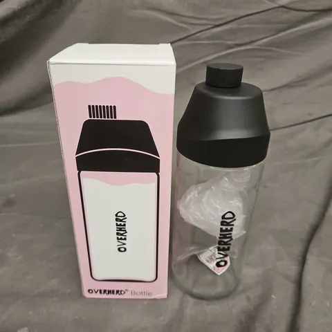 OVERHERD BOTTLE – CLEAR WATER BOTTLE WITH BLACK CAP