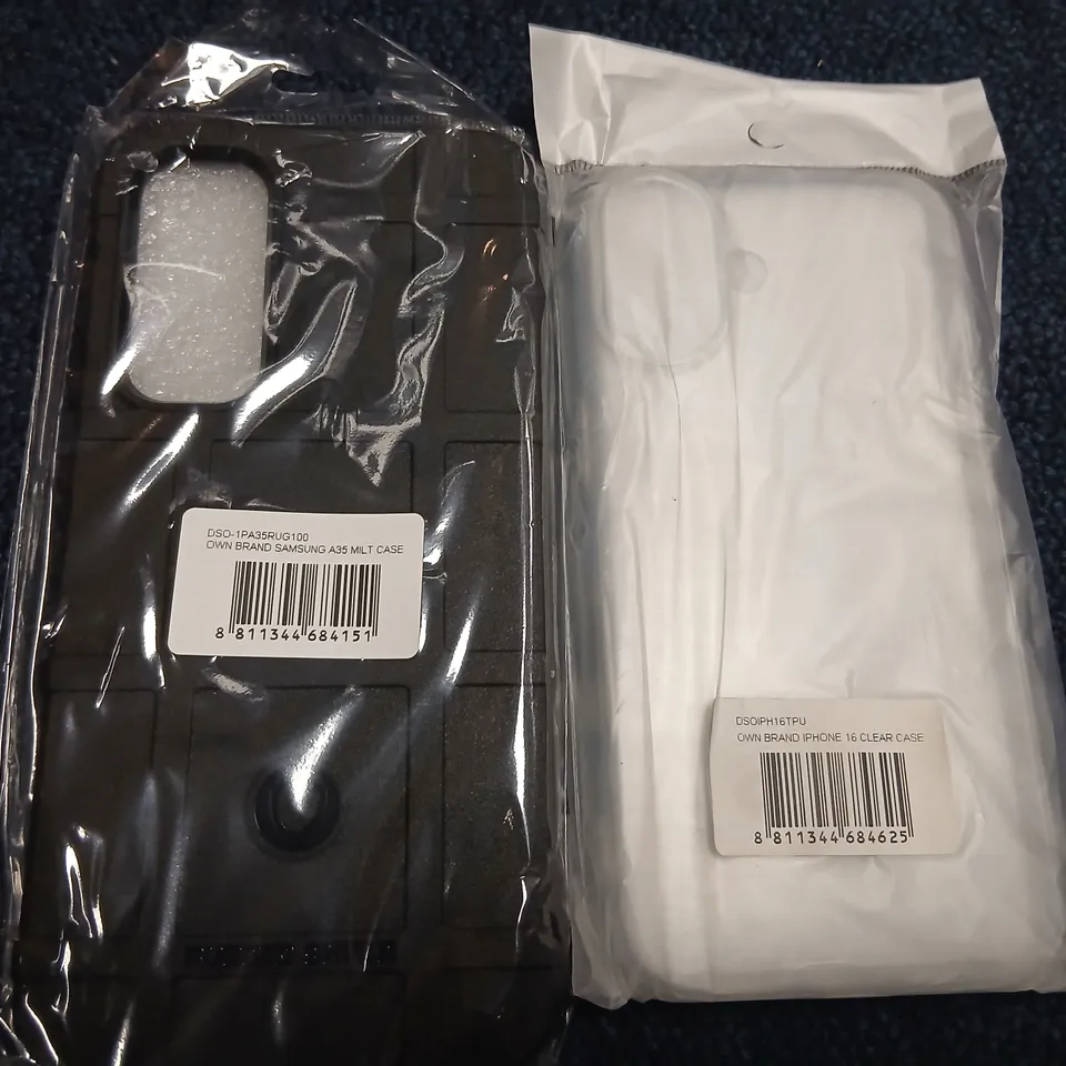 LARGE QUANTITY OF ASSORTED MOBILE PHONE CASES TO INCLUDE;MILT CASE FOR SAMSUNG A35 AND CLEAR CASE FOR IPHONE 16