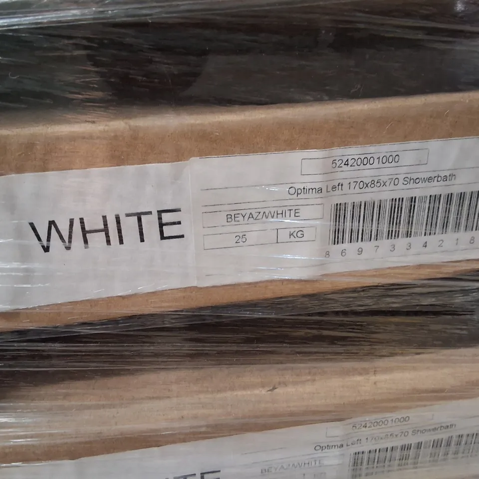 PALLET CONTAINING APPROXIMATELY 13 VITRA OPTIMA LEFT 170×85×70 SHOWERBATHS