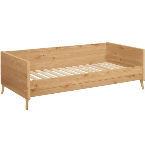 BOXED WALLACE EUROPEAN SINGLE (90 X 200CM) SOLID WOOD DAYBED - STAIN WAX (2 BOXES)