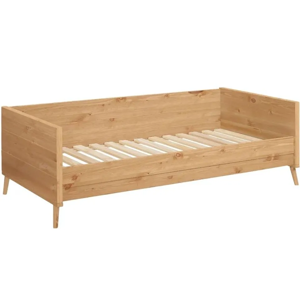 BOXED WALLACE EUROPEAN SINGLE (90 X 200CM) SOLID WOOD DAYBED - STAIN WAX (2 BOXES)