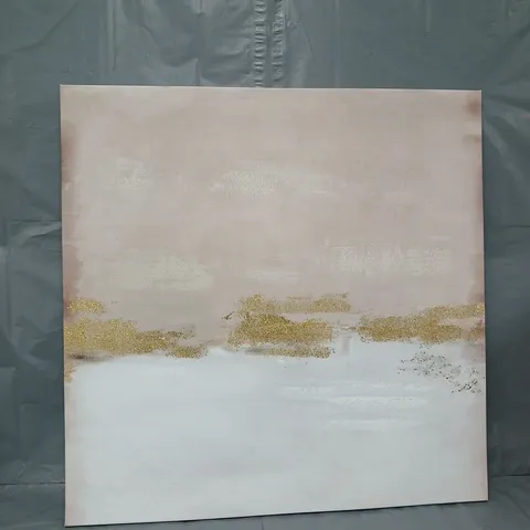 ABSTRACT GOLD FOIL HAND-TOUCHED PRINTED CANVAS - COLLECTION ONLY