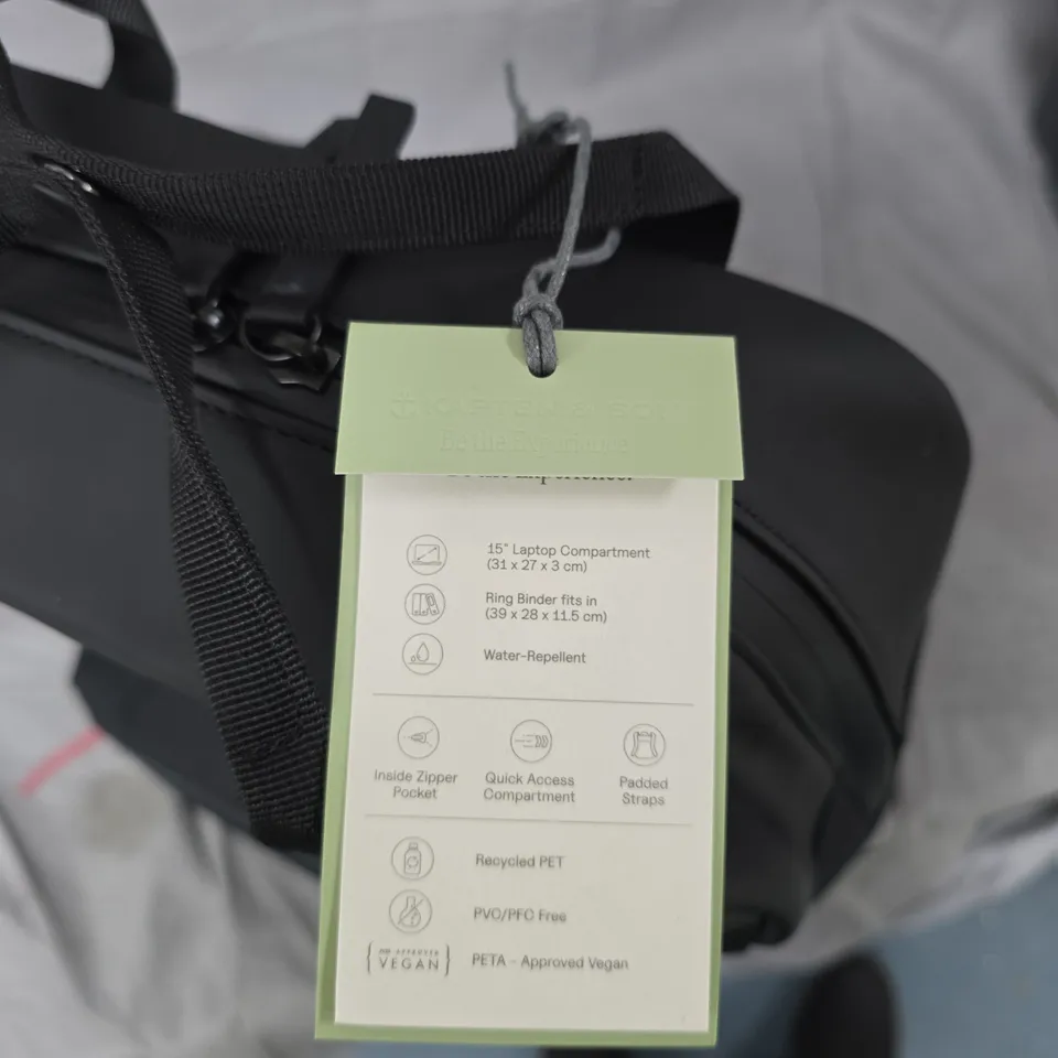 KAPTEN & SON BLACK LAPTOP BACKPACK