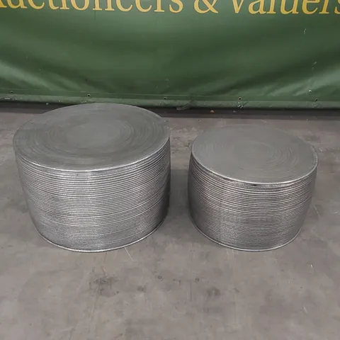SET OF 2 ROUND ALUMINIUM COFFEE TABLES