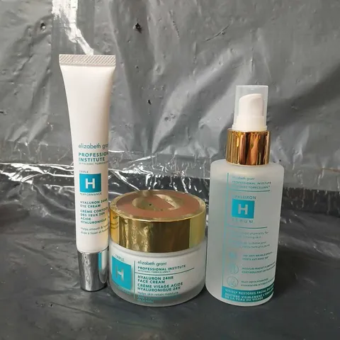 ELIZABETH GRANT HYALURON 3 PC SET TO INCLUDE EYE CREAM, SKIN SERUM, FACE CREAM