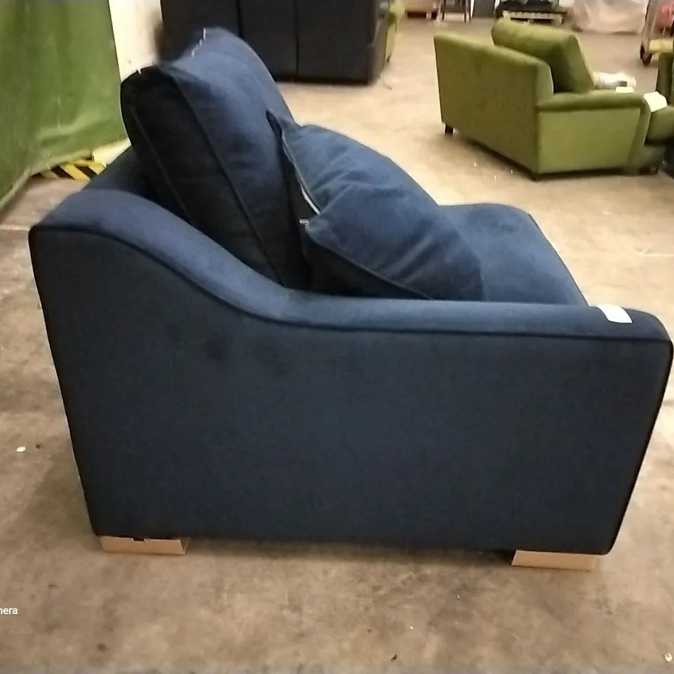 QUALITY BRITISH MANUFACTURED DESIGNER G PLAN BLUE MDNIGHT FABRC SOFA SECTION