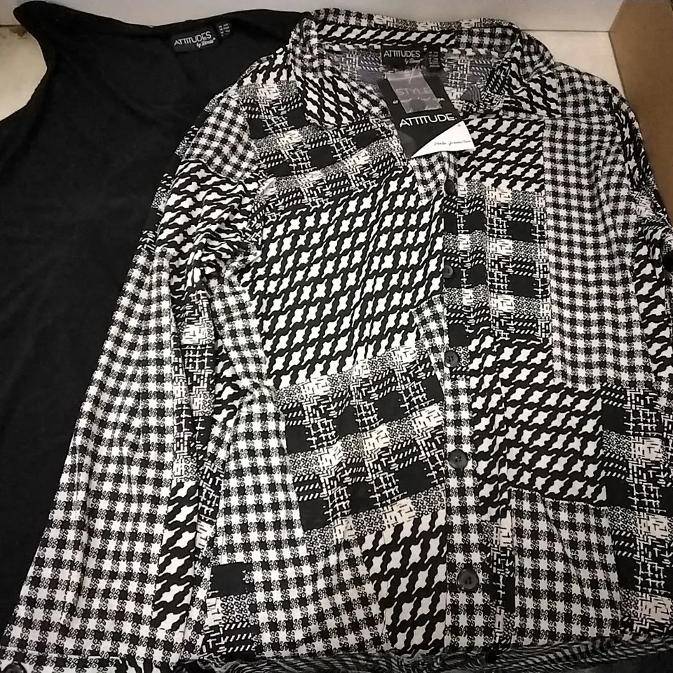BOX OF 5 ATTITUDES BY RENEE BLACK HERRING BONE 2PCS LONG SHIRT SET
