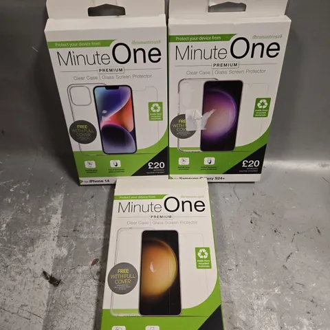 APPROXIMATELY 40 BOXED MINUTE ONE CLEAR CASES FOR VARIOUS SMARTPHONE MODELS