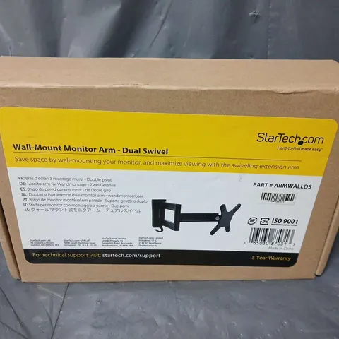 BOXED STAR TECH WALL-MOUNT MONITOR ARM - DUAL SWIVEL