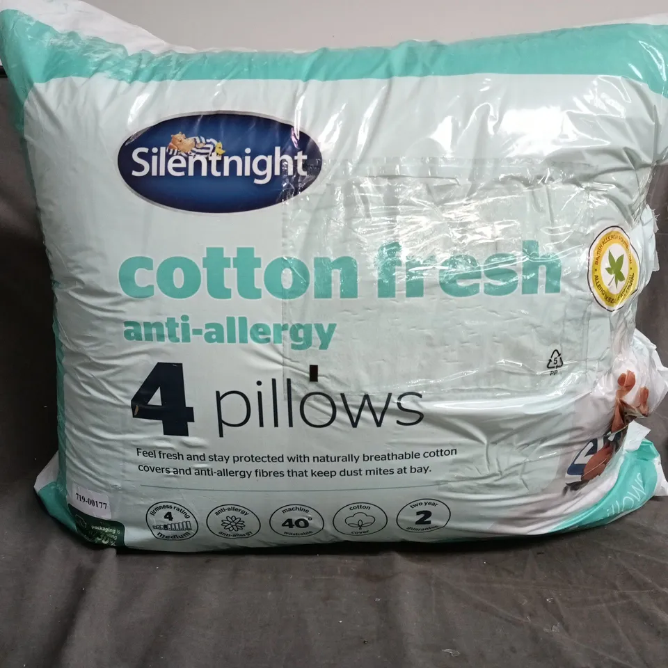SILENTNIGHT COTTON FRESH ANTI-ALLERGY PILLOWS – PACK OF 4