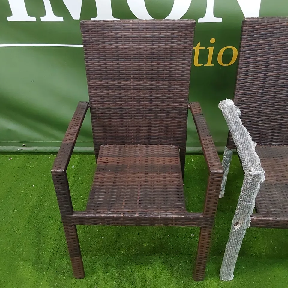 SET OF 4 CHOCOLATE MIX RATTAN CHAIRS 