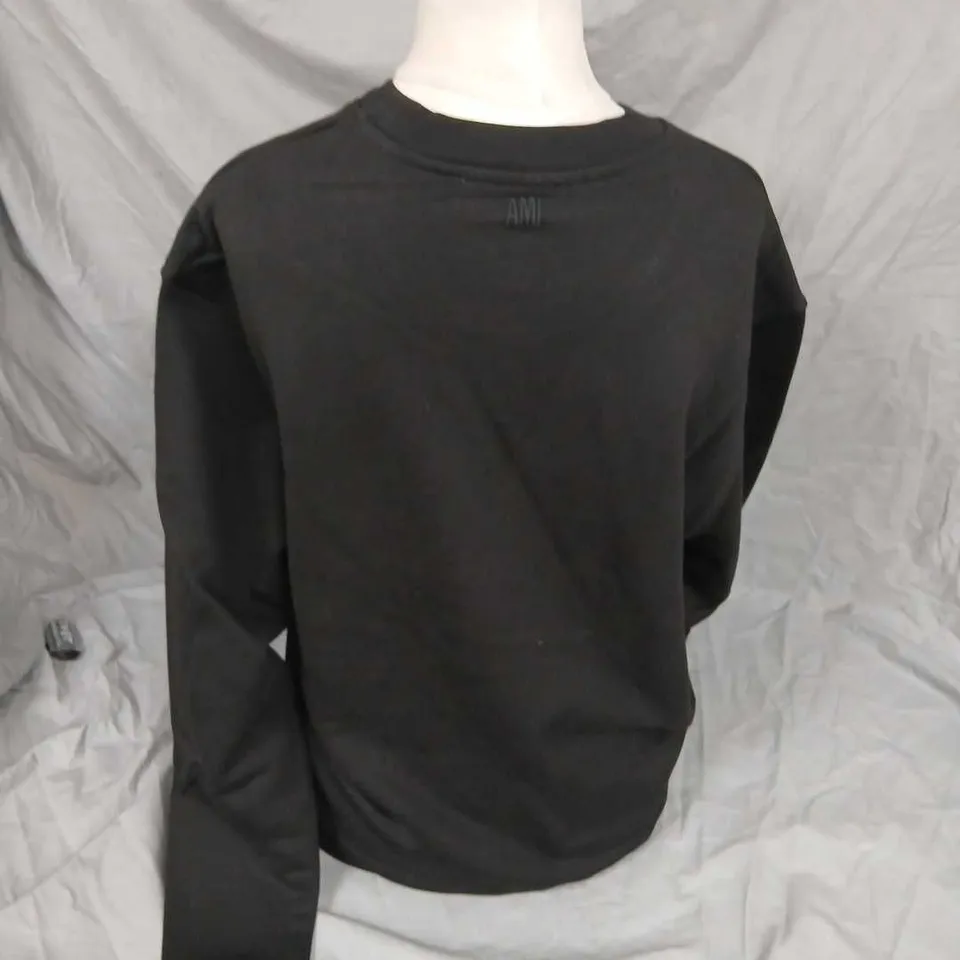 AMI ALEXANDRE MATTIUSSI PARIS BLACK SWEATSHIRT – WITH CHEST LOGO SIZE M