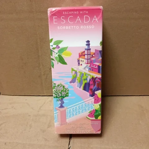 BOXED AND SEALED SORBETTO ROSSO ESCAPING WITH ESCADA EAU DE TOILETTE 100ML