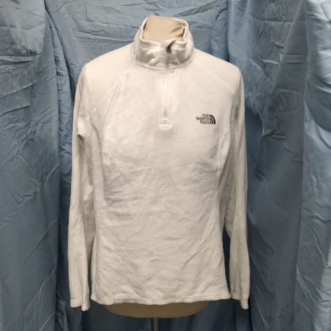 THE NORTH FACE WOMEN'S FLEECE QUARTER-ZIP PULLOVER – WHITE – SIZE M