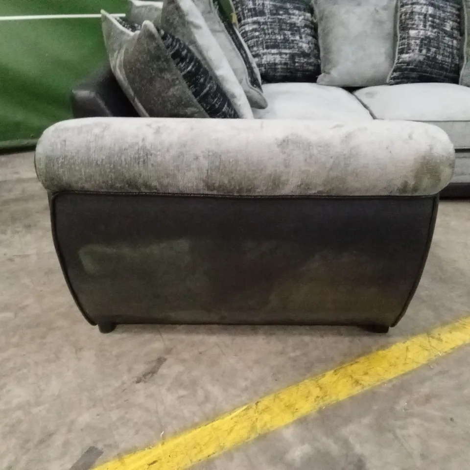 LANA FABRIC AND FAUX LEATHER LEFT HAND CORNER GROUP SOFA RRP £1109