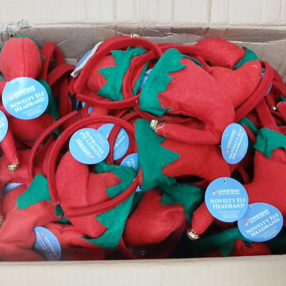 APPROXIMATELY 100 CHRISTMAS WORKSHOP NOVELTY ELF HEADBANDS 