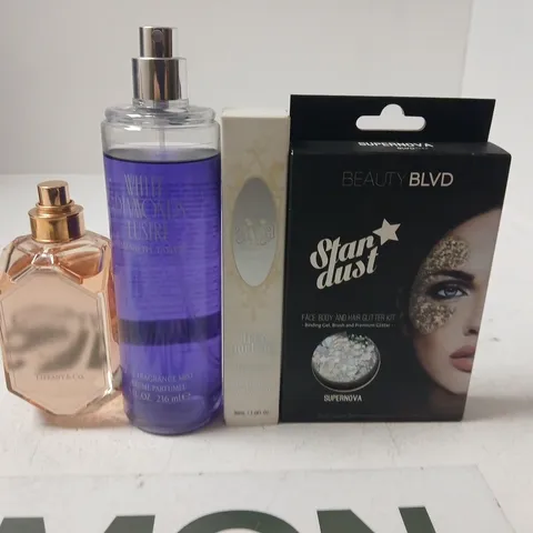 BOX OF APPROX 10 ASSORTED HEALTH AND BEAUTY ITEMS TO INCLUDE TIFFANY&CO , STAR DUST AND WHITE DIAMOND