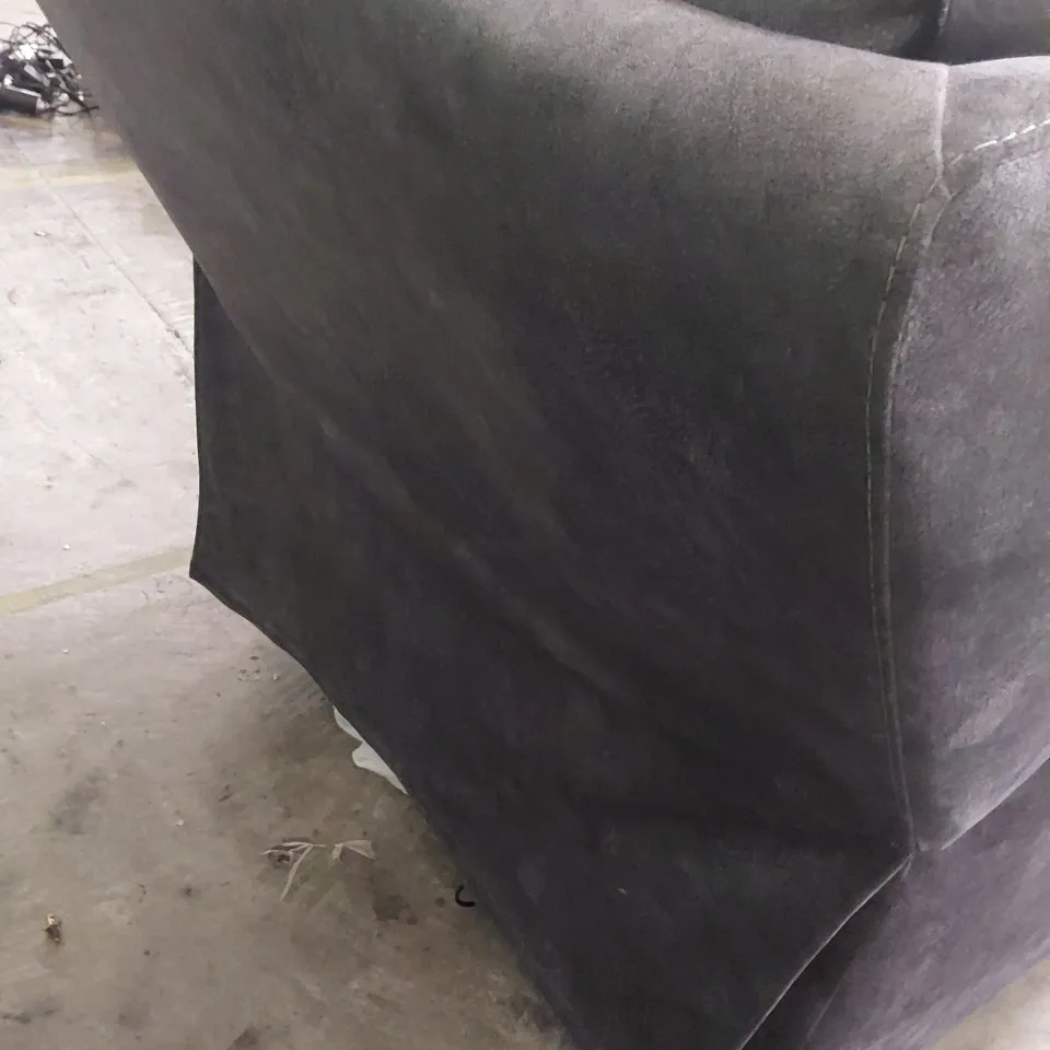 DESIGNER POWER RECLINING EASY CHAIR DARK GREY FABRIC