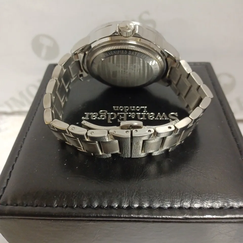 BOXED SWAN AND EDGAR WATCH - MAGNIFIED DATE - AUTOMATIC - STAINLESS STEEL - WATER RESITANT 3 ATM.